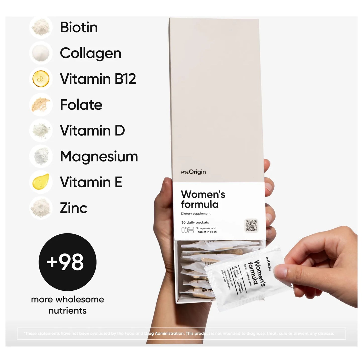 Multivitaminico Femenino Complejo 106 Nutrientes Cabello Piel Uñas Energia