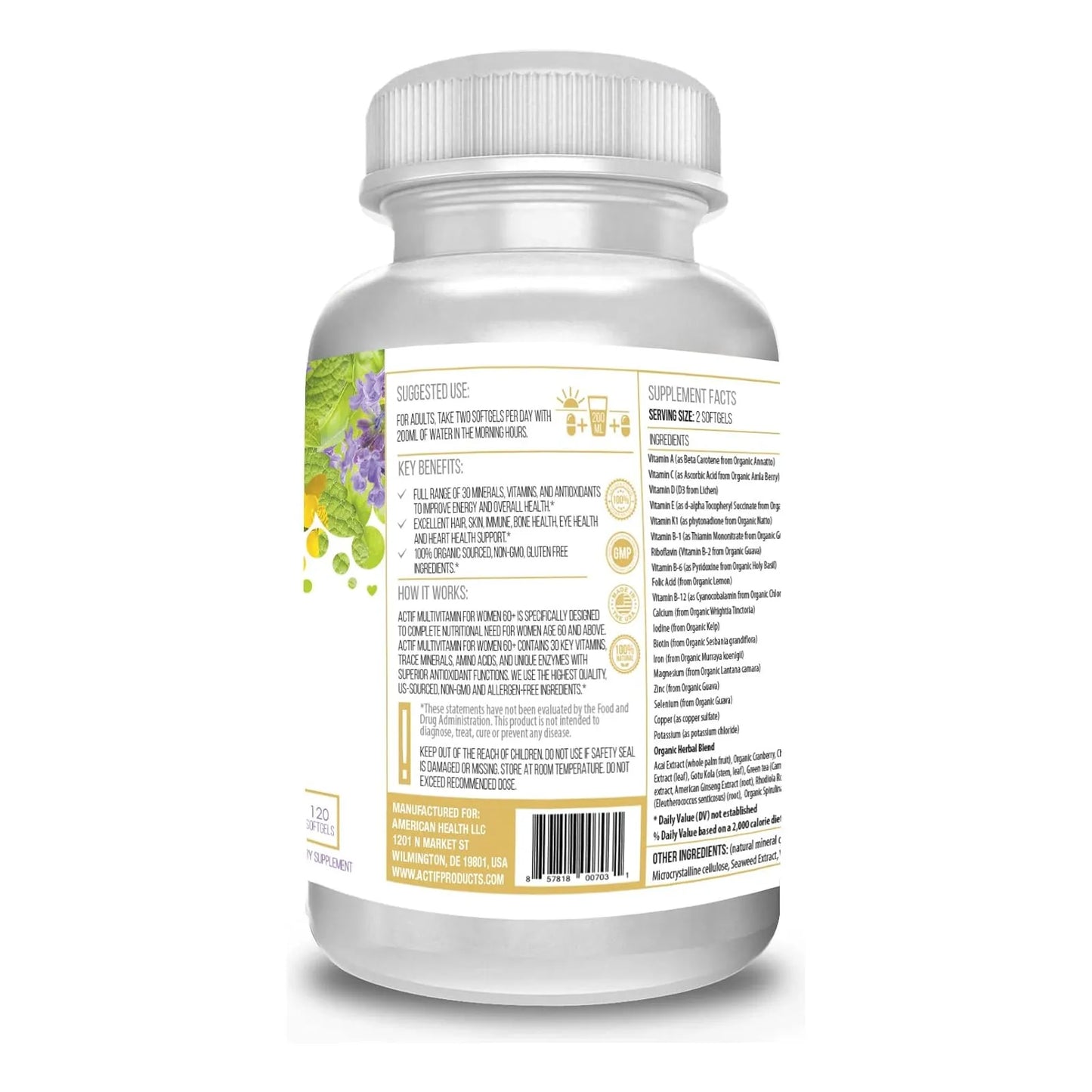 Multivitamínico Para Mujeres Mayores 60 Años 30 Vitaminas Y