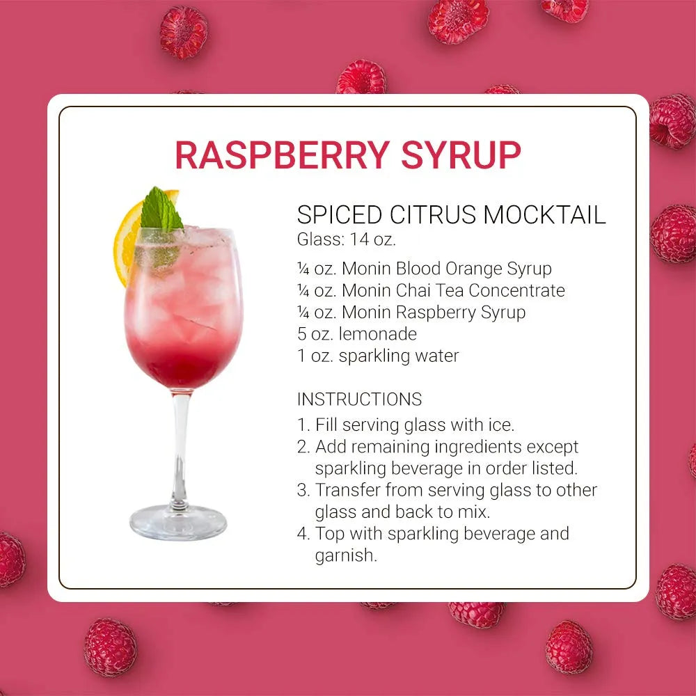 Jarabe De Frambuesa Monin Dulce Y Agrio Ideal Para Cocteles Y Limonadas 1L