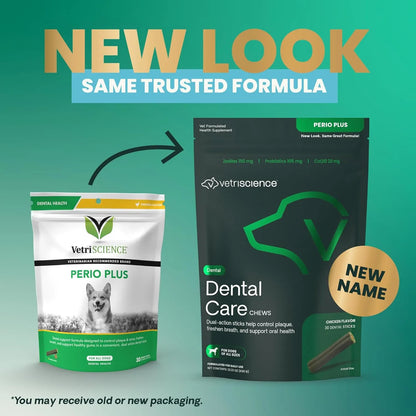 Palitos Dentales VetriScience Perio Plus Para Perros 30 Unidades Limpieza Dental Y Aliento Fresco