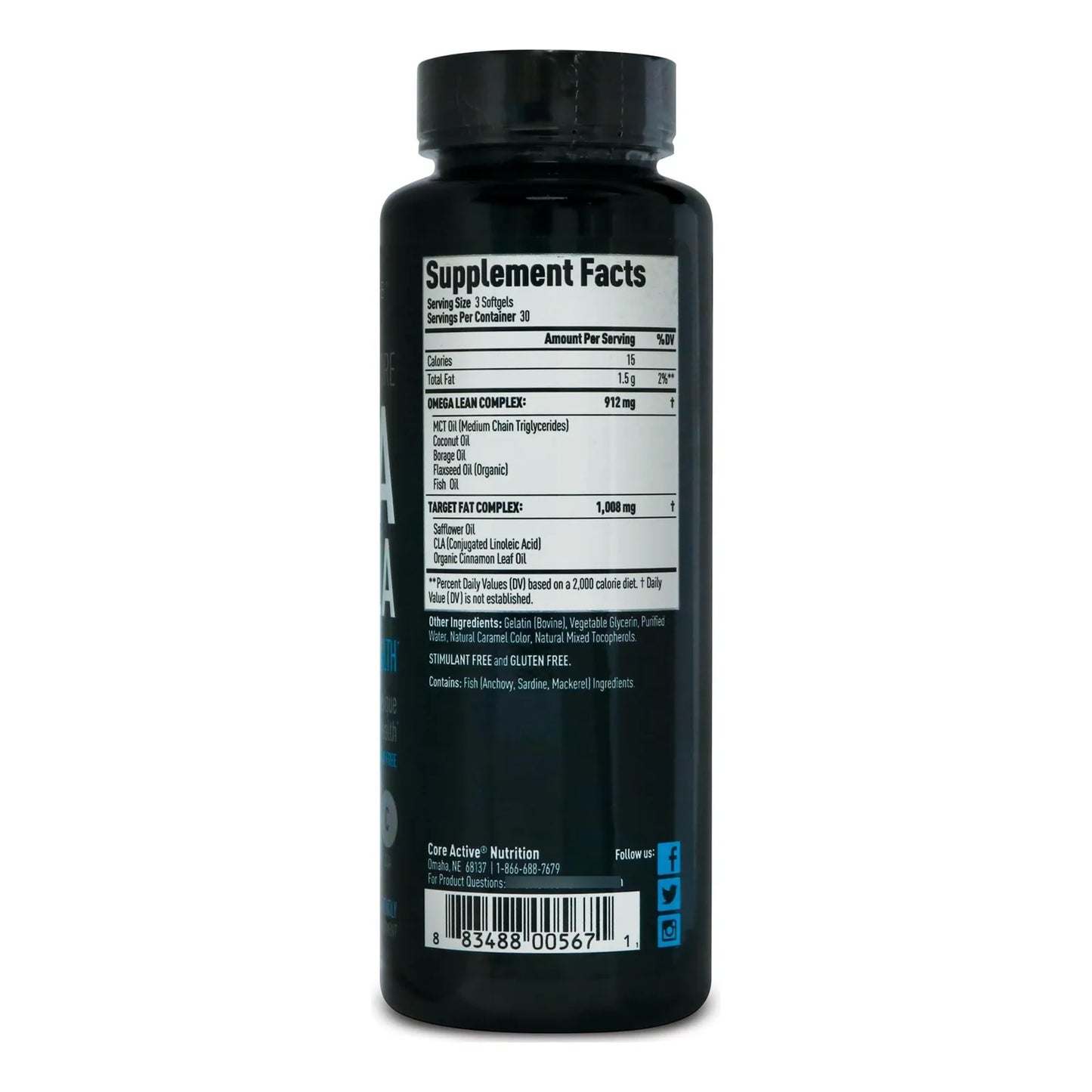 Lean CORE Omega MCT + CLA Suplemento Para Músculo Magro Y Salud