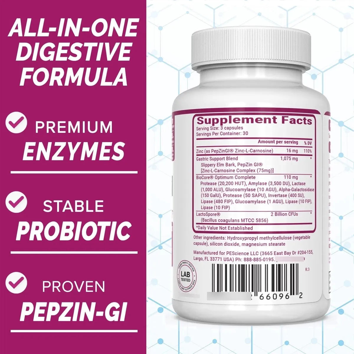 Symbiont Gi Zinc Carnosina Y Probiótico Estable Suplemento Digestivo 30 Días