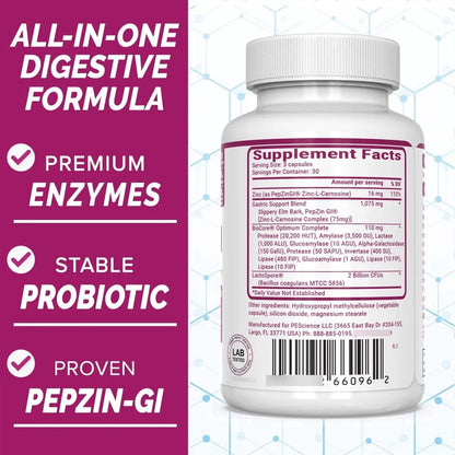 Symbiont Gi Zinc Carnosina Y Probiótico Estable Suplemento Digestivo 30 Días