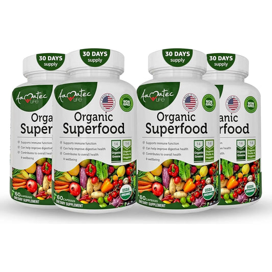 Verde Orgánico Superfood Complejo Frutas Verduras 14 Variedades Suplemento Dietético