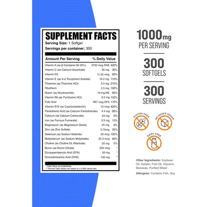 Multivitamínico Para Mujeres 50 Plus Cápsulas Blandas Vitalidad Y Bienestar