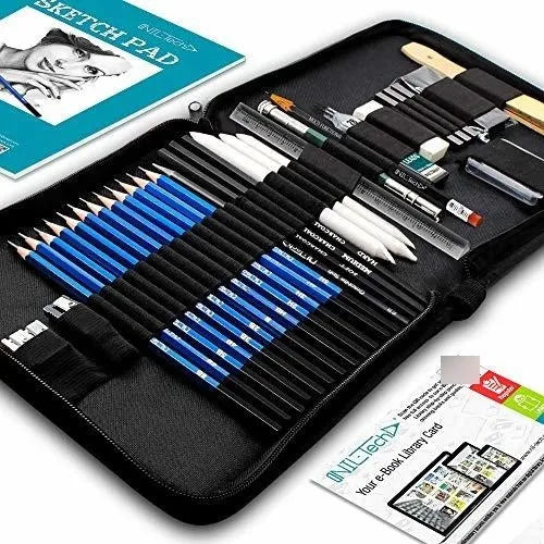Juego De Lapices 37 Piezas Niltech Dibujo Profesional Set Completo Para Artistas