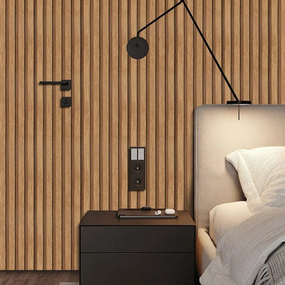 Papel Tapiz Vinilo Autoadhesivo Madera Rejilla 3D Fácil Instalación