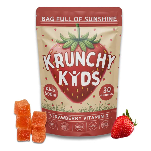 Gomitas De Vitamina D3 500IU Orgánicas Sabor Fresa Apoya Huesos E Inmunidad