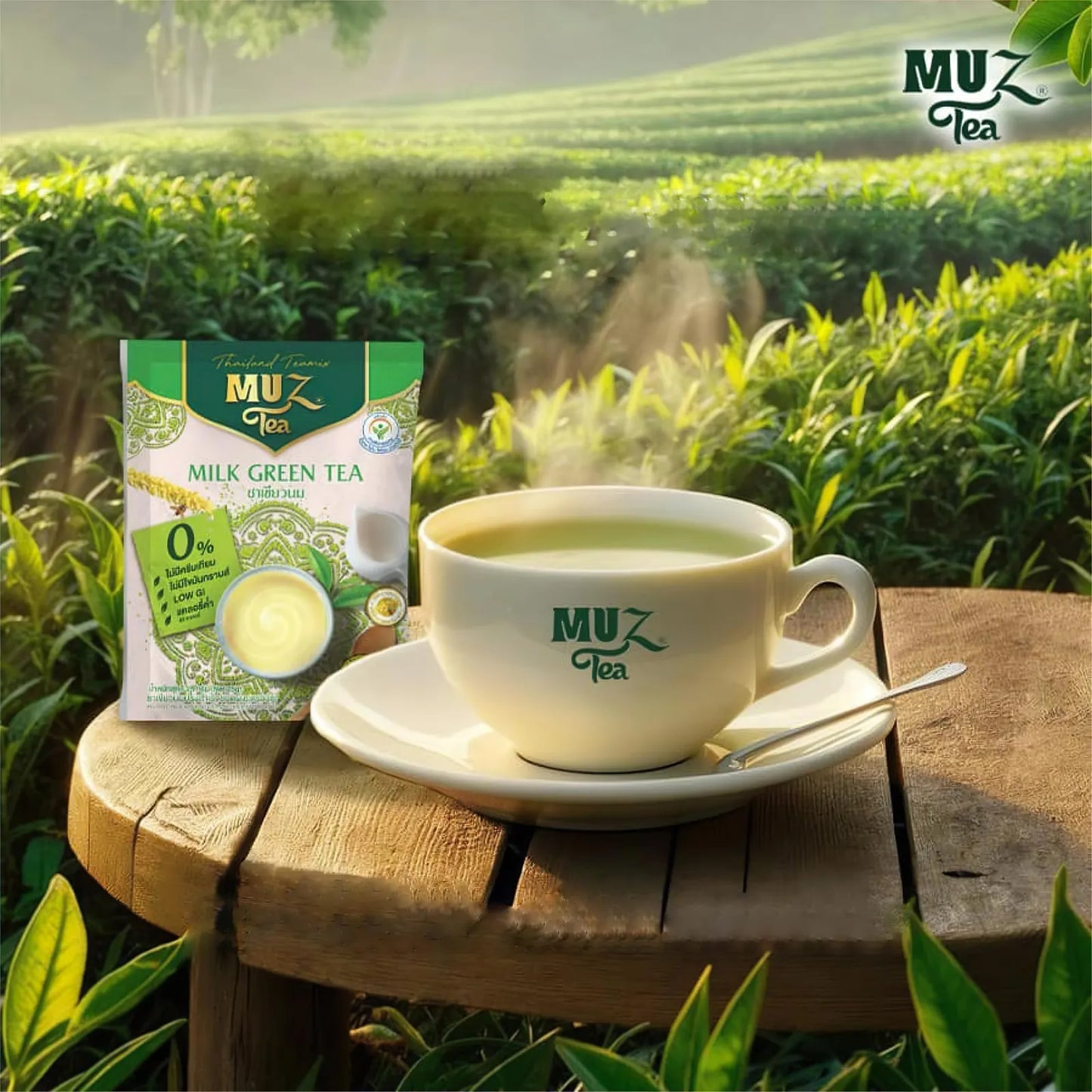 Mezcla Instantánea De Té Verde Con Leche En Polvo 3 En 1 15 Sobres