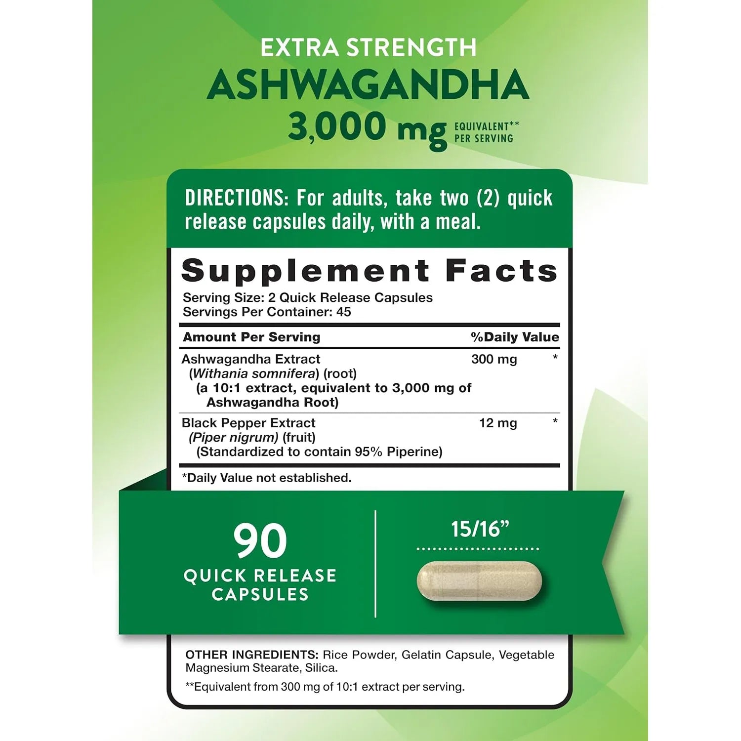 Natures Truth Ashwagandha 3000 Mg  Bienestar Diario 90 Cáps Sin Sabor - Imagen 4