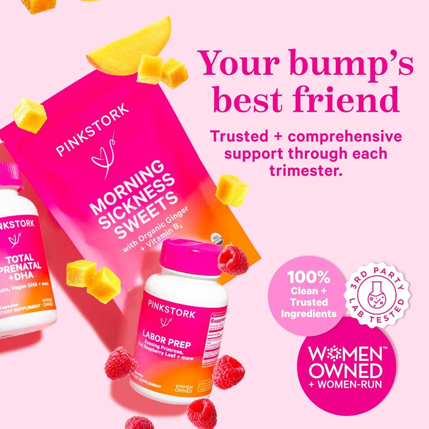 Pink Stork Total Prenatal DHA 180 Caps Soporte Nutricional Para Embarazo