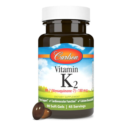 Vitamina K2 MK-7 180 Mcg Soporte Óseo 90 Cápsulas Blandas MenaQ7