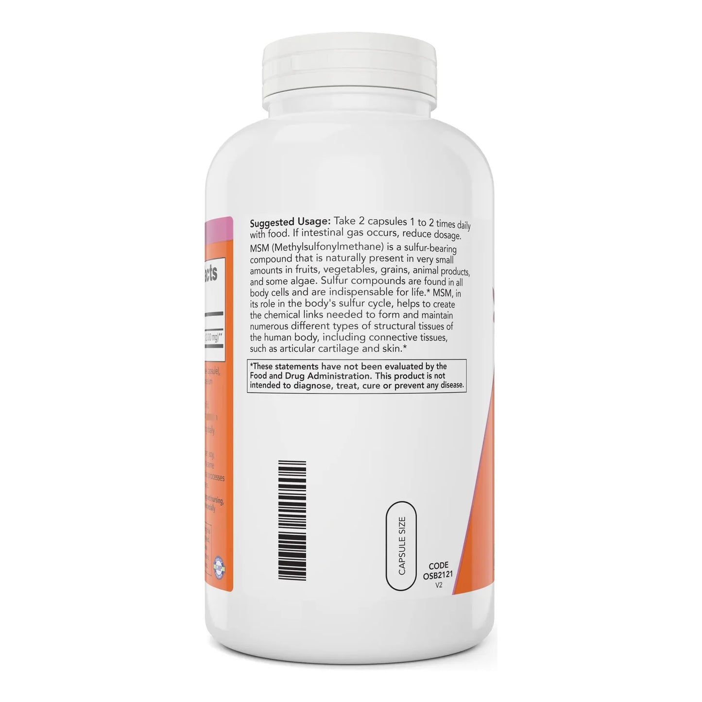 Now Msm 1000 Mg 400 Capsulas Vegetales Paquete De 2 Salud Articular