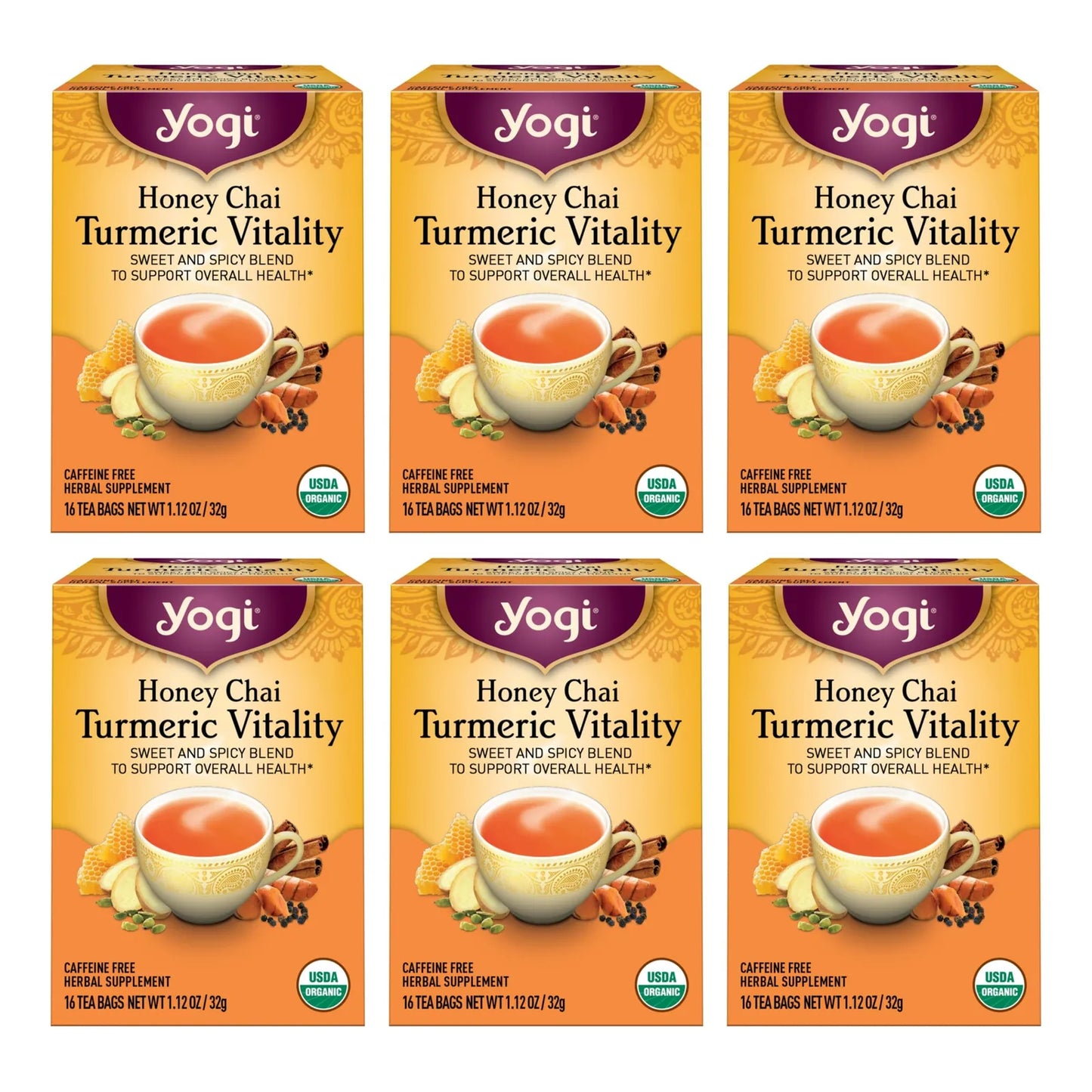 Té Orgánico Vitalidad Miel Chai Cúrcuma 96 Bolsas - Salud Y Bienestar