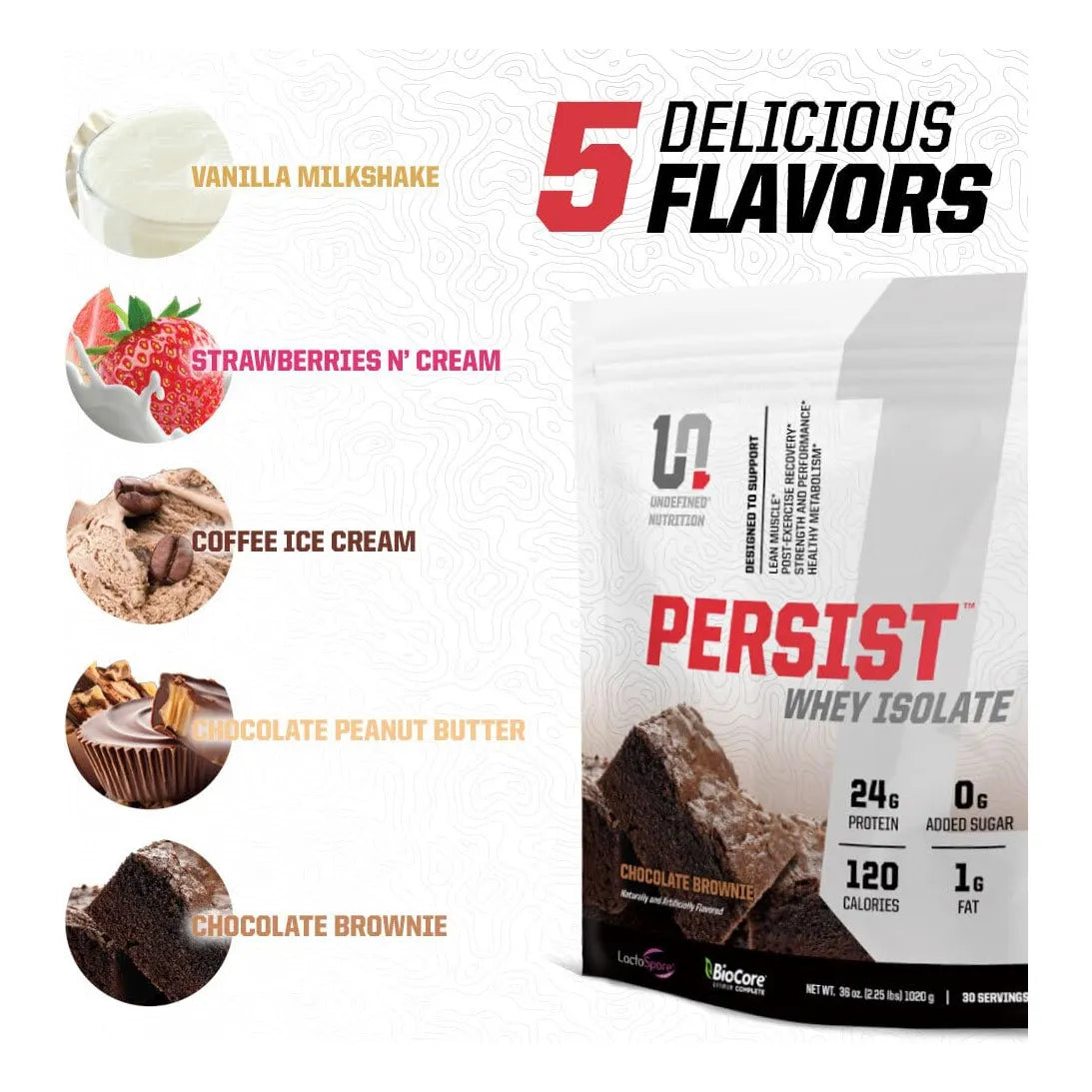 Persist Whey Isolate Proteína Aislada De Suero Brian Shaw 30 Porciones Sabor Mantequilla