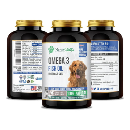 Aceite De Pescado Omega 3 Para Mascotas 1000 Mg Dha Epa Piel Brillante Y Articulaciones Fuertes