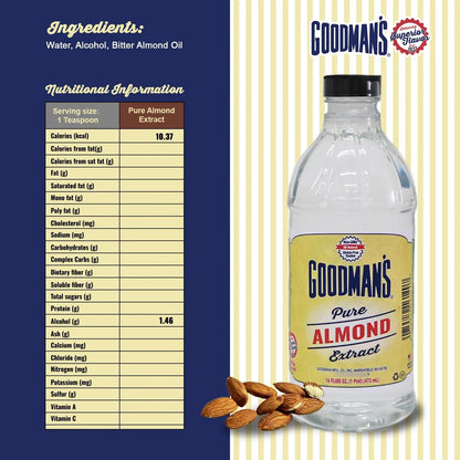 Extracto De Almendra Puro Kosher Bajo En Carbohidratos Y Calorías Goodmans