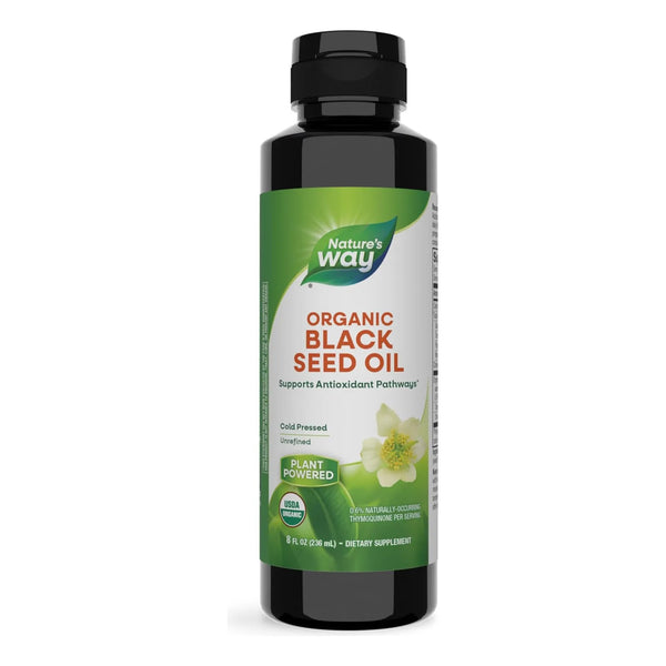 Aceite De Semilla Negra Orgánico Prensado En Frío 8oz Nature's Way Potencia Antioxidante