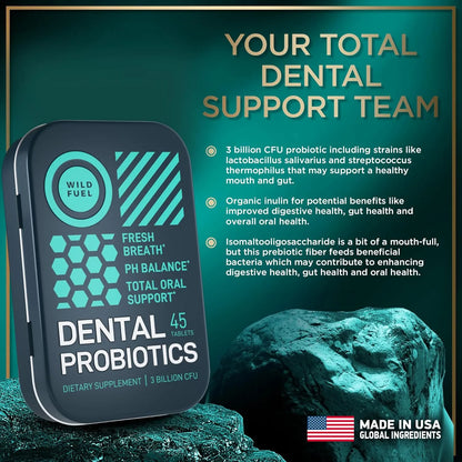 Probióticos Orales WILD FUEL Para Dientes Y Encías 90 Tabletas Masticables