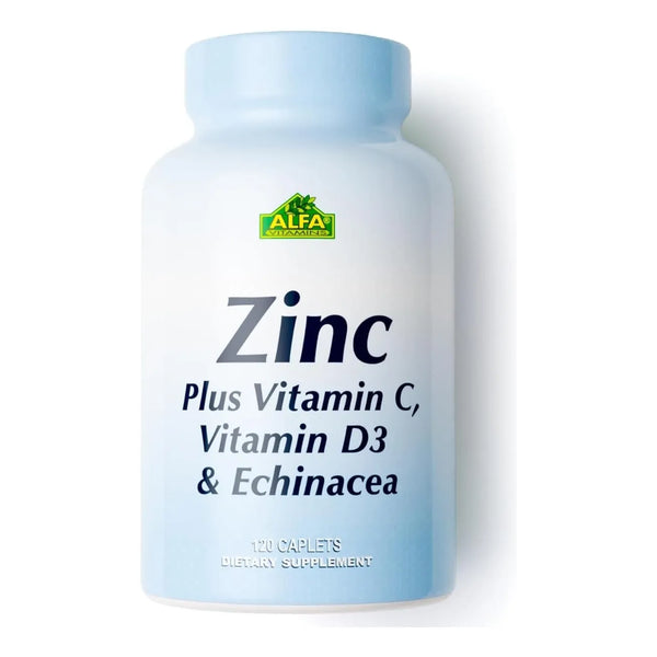 Suplemento Inmunologico Zinc Vitamina C D3 Equinacea 120 Capsulas Alfa Vitamins