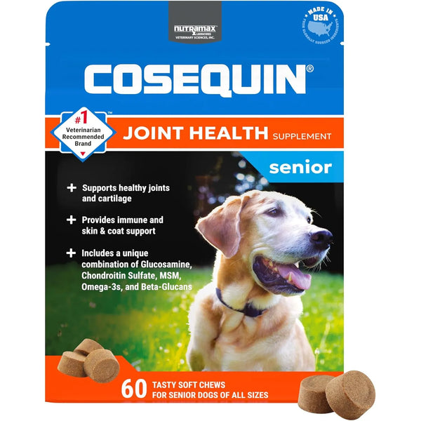 Suplemento Articular Para Perros Mayores 60 Masticables Suaves Con Glucosamina Y Omega3