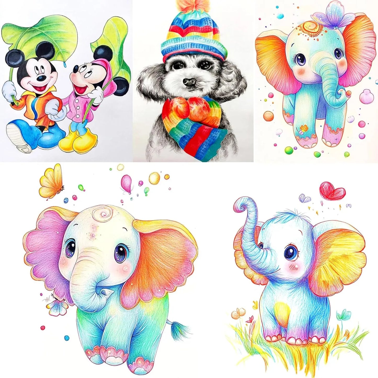 Kit De Dibujo 78 Piezas Profesional Con Cuaderno 3 Colores Y Estuche