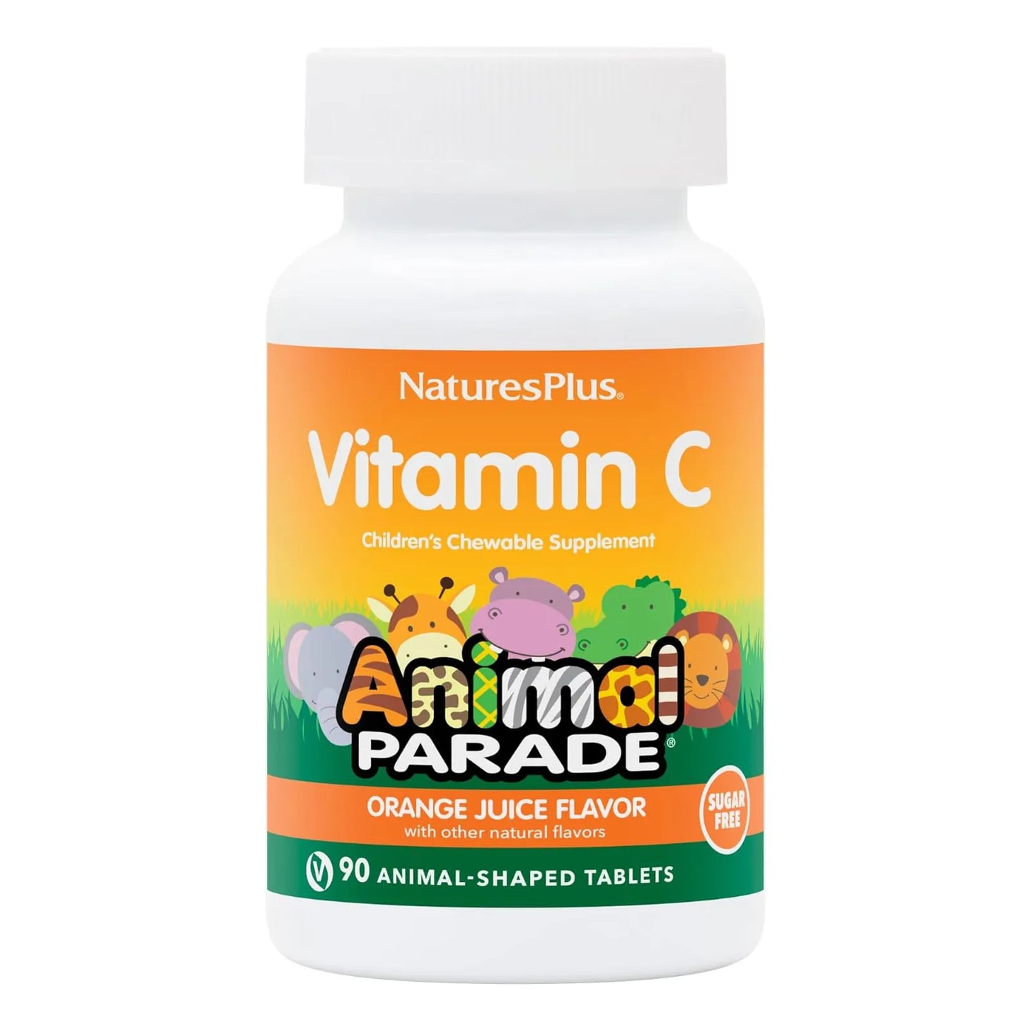 Vitamina C Masticable Para Niños Sabor Naranja Natural NaturesPlus 90 Tabletas