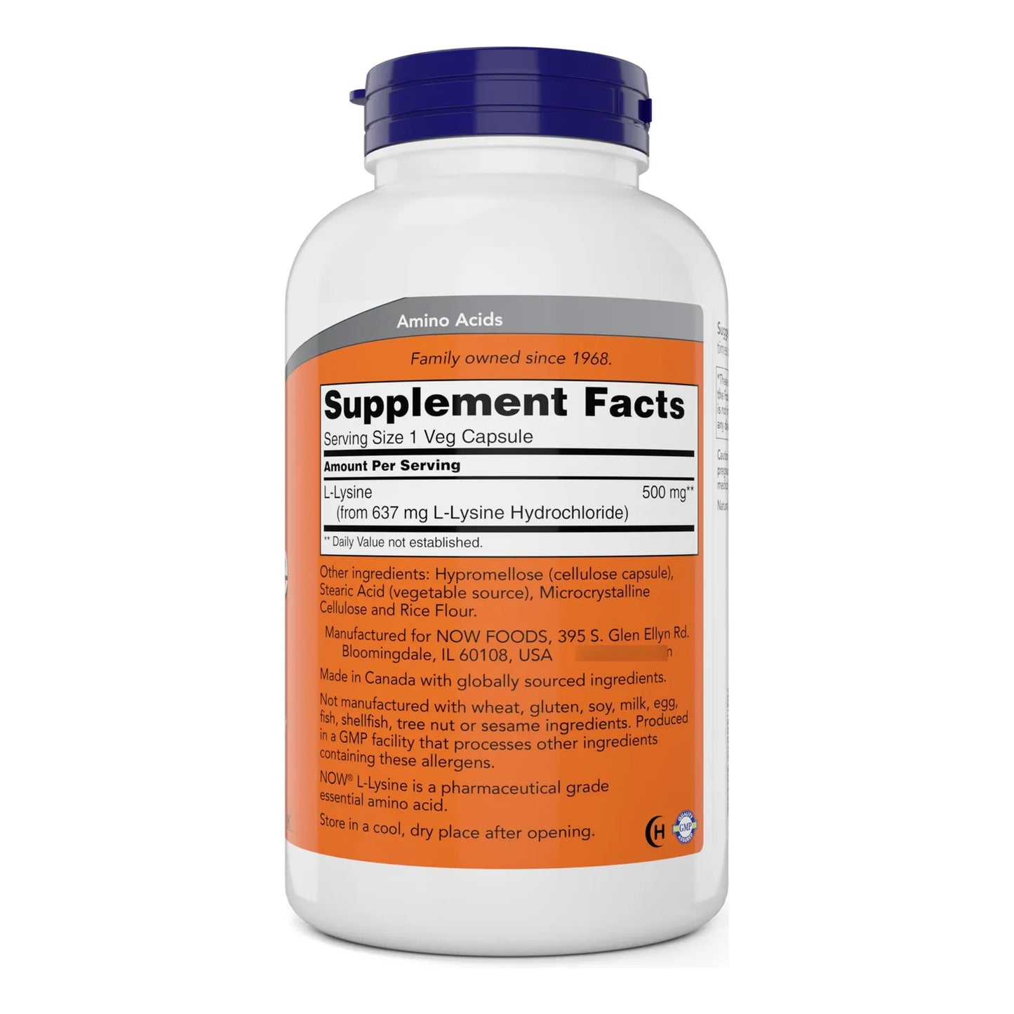 Now L Lisina 500 Mg 360 Capsulas Energia Inmunidad Recuperacion