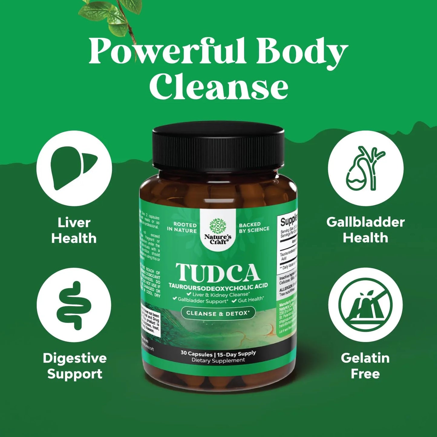 Suplemento TUDCA 500mg Apoyo Hepático Renal Y Vesícula Biliar De Alta Pureza