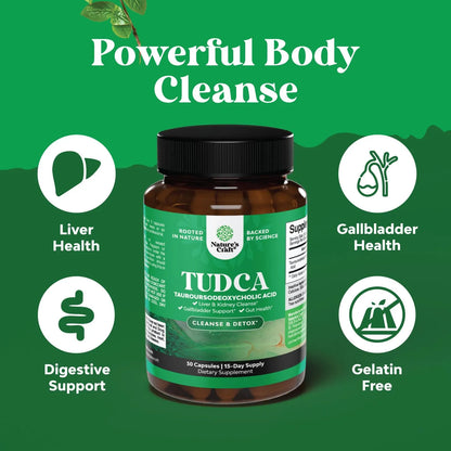 Suplemento TUDCA 500mg Apoyo Hepático Renal Y Vesícula Biliar De Alta Pureza