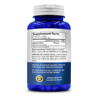 Suplemento De Astaxantina Antioxidante 10 Mg Para Piel Y Ojos Saludables