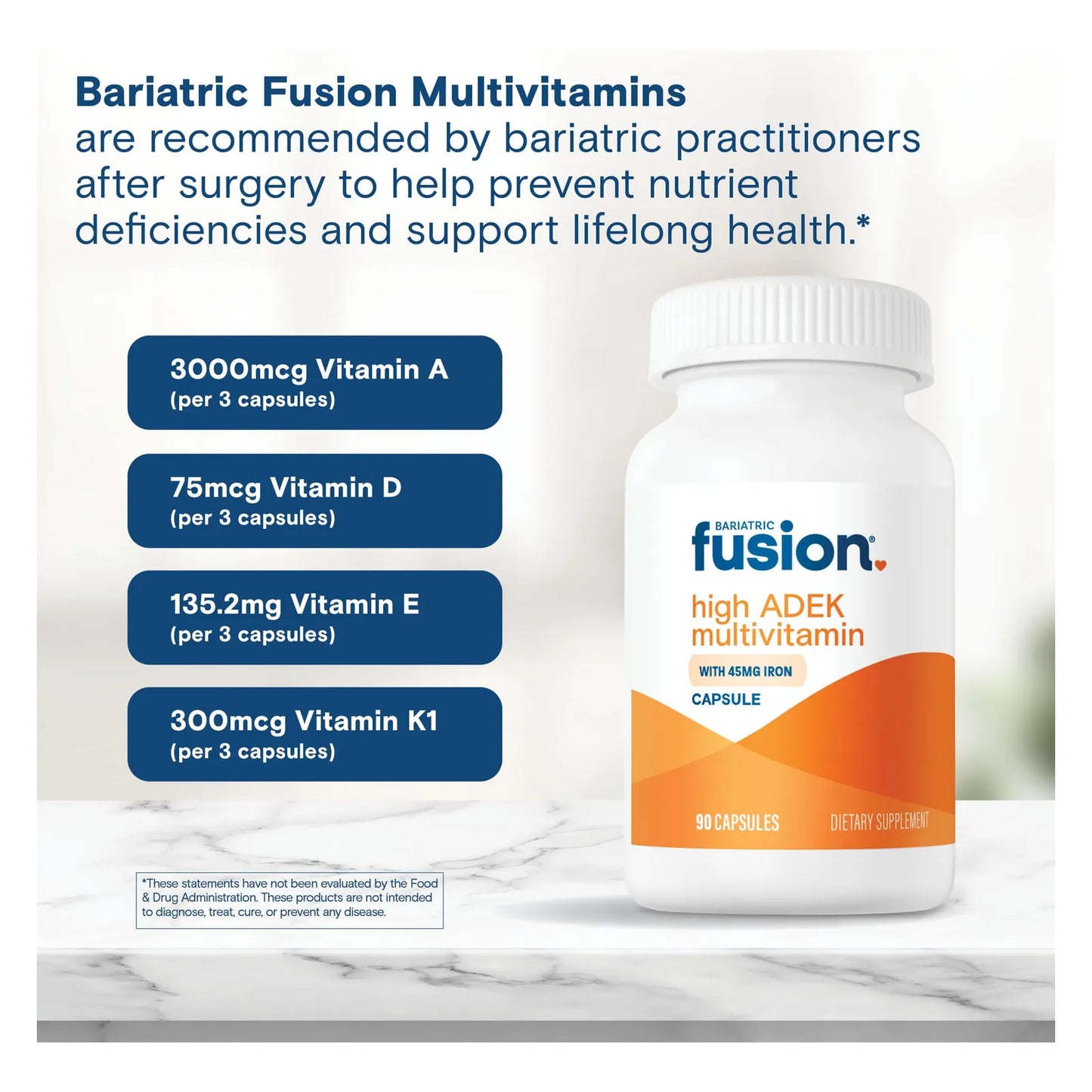 Multivitamínico ADEK Con Hierro Para Bypass Gástrico 90 Cápsulas