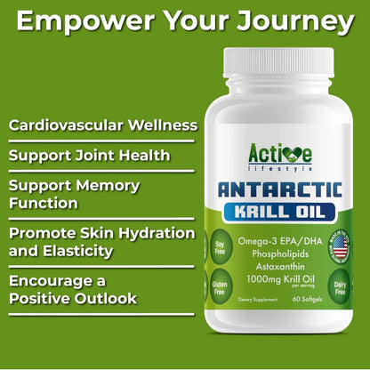 Aceite De Krill Antártico 1000 Mg Para Articulaciones Movilidad Memoria Y Corazón