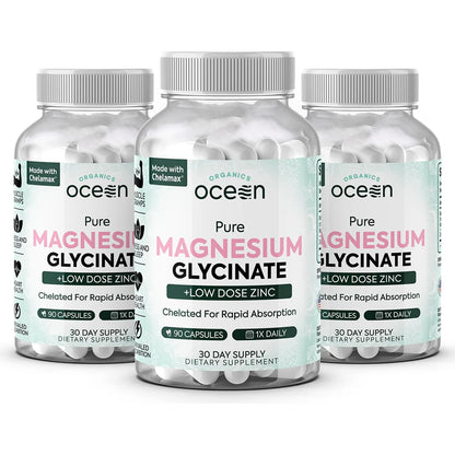 Glicinato De Magnesio Puro Con Zinc Suplemento Para Dormir Y Calambres Musculares