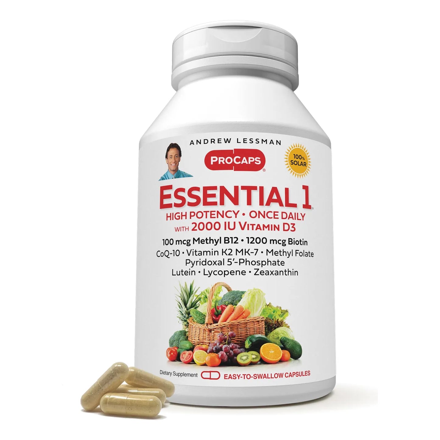 Multivitamínico Essential 1 Cápsulas Pequeñas Alta Potencia 24 Nutrientes
