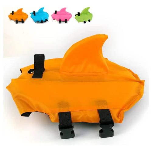 Chaleco Salvavidas Para Perros Ajustable Con Diseño De Tiburón
