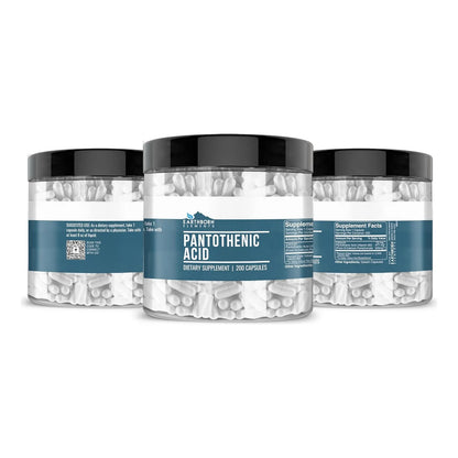 Earthborn Elements Acido Pantotenico 200 Capsulas Vitamina B5 Pura Sin Aditivos