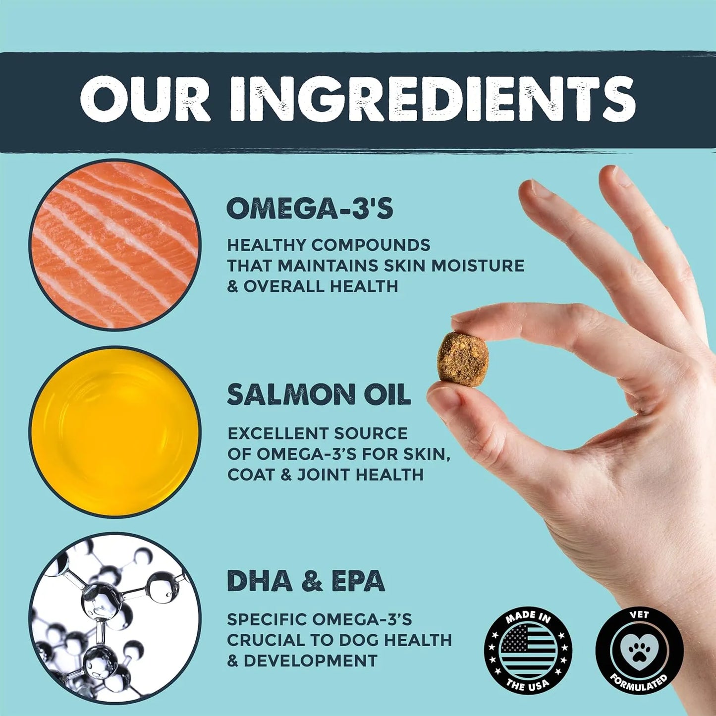 Aceite De Pescado Omega 3 Masticable Para Perros 120 Unidades Mighty Paw Waggables