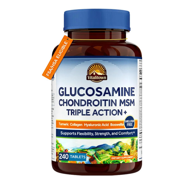 Glucosamina Condroitina Msm Triple Accion Apoyo Articular Con Curcuma Y Colageno 240 Tabletas