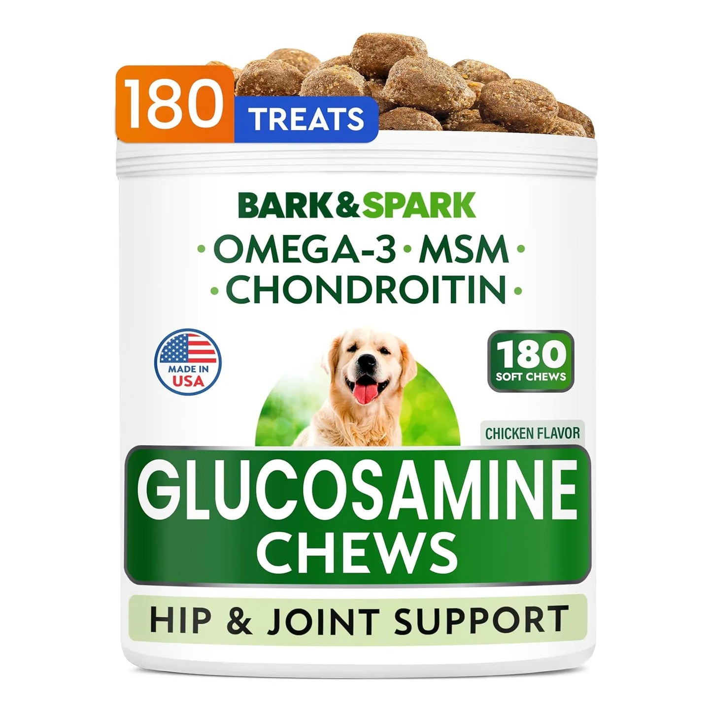 Barkspark Masticables De Glucosamina Condroitina Para Cadera Articulaciones Perros 180 Unidades