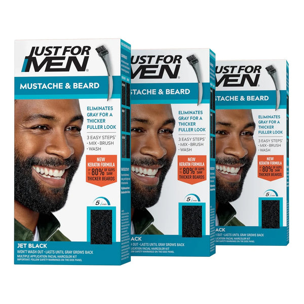 Just For Men Tinte Barba M60 Negro Azabache Cubre Canas Nutre Y Engrosa