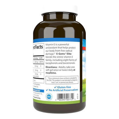 Vitamina E Natural 400 IU E Gems Elite Corazon Piel Suavegel Usa
