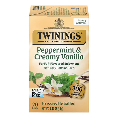 Te Herbal Menta Y Vainilla Sabor Natural 20 Bolsas Individuales