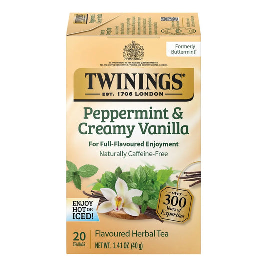 Te Herbal Menta Y Vainilla Sabor Natural 20 Bolsas Individuales