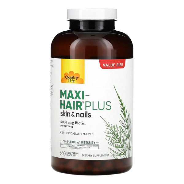 Maxi Hair Plus 5000 Mcg Biotina 360 Cápsulas Cabello Piel Uñas