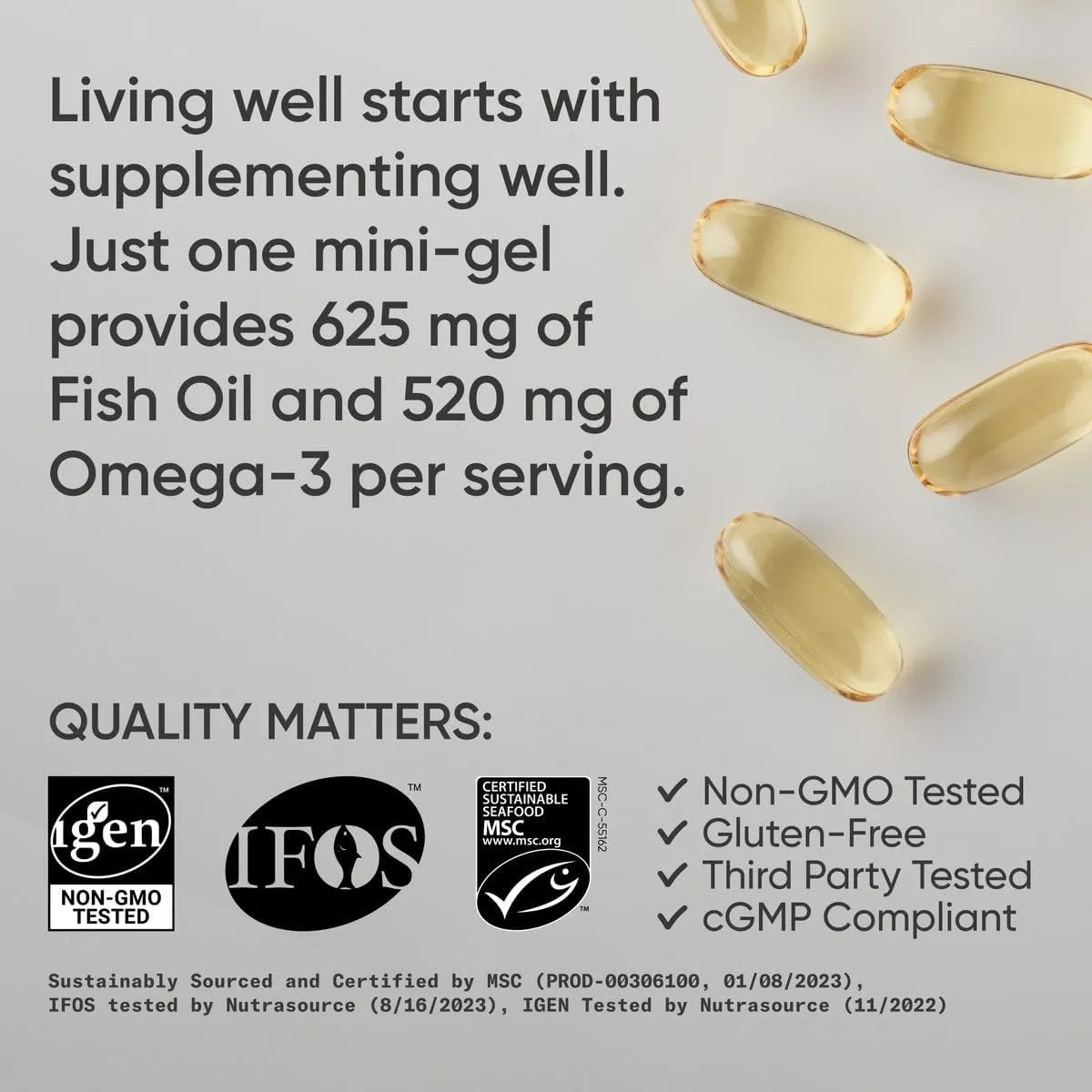 Omega 3 Aceite De Pescado Mini Cápsulas 120 Unidades - Imagen 8