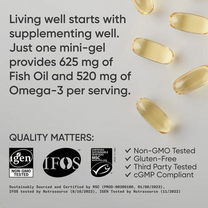 Omega 3 Aceite De Pescado Mini Cápsulas 120 Unidades - Imagen 8