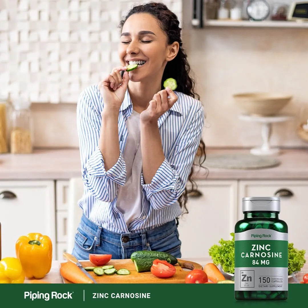 Zinc Y Carnosina 84 Mg 150 Capsulas Suplemento Alimenticio Sin Gluten