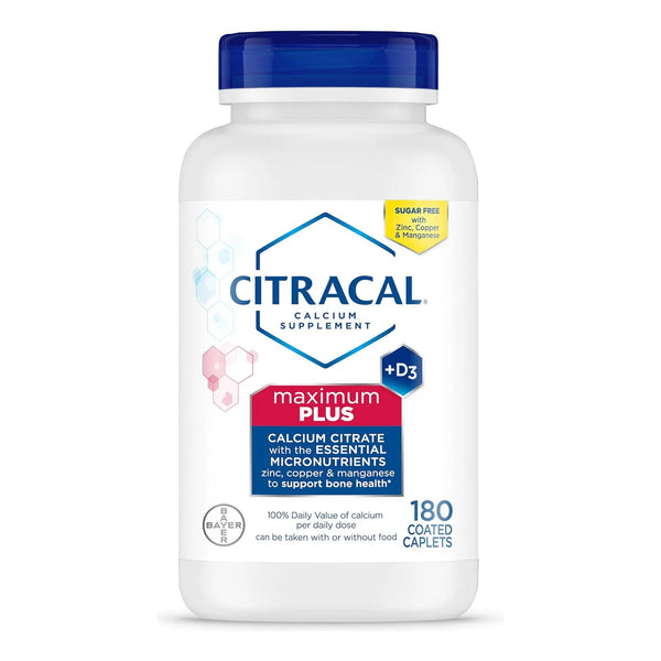 Citracal Maximum Plus 650 Mg Con Vitamina D3 180 Caps Suplemento Para Huesos Fuertes