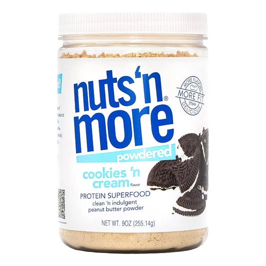 Mantequilla De Maní En Polvo Nuts N More Cookies N Cream Alto En Proteína Bajo En Carbohidratos